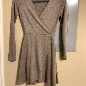 Long sleeve wrap dress